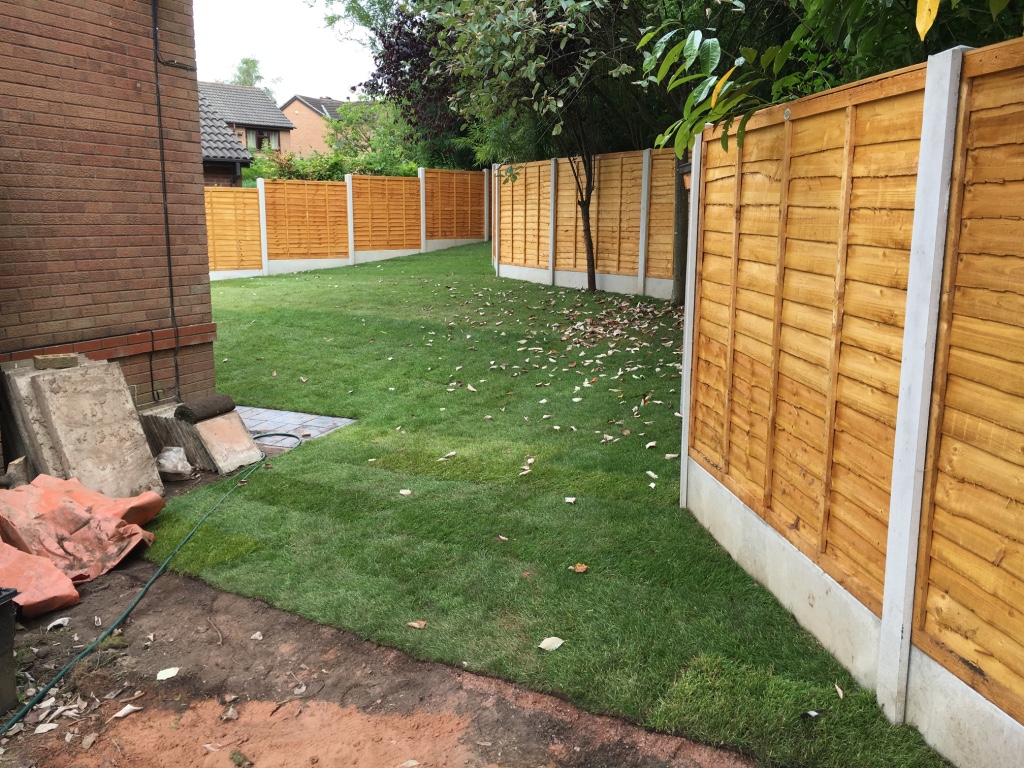 Turfing, Fencing & Brick Wall Garden Transformation