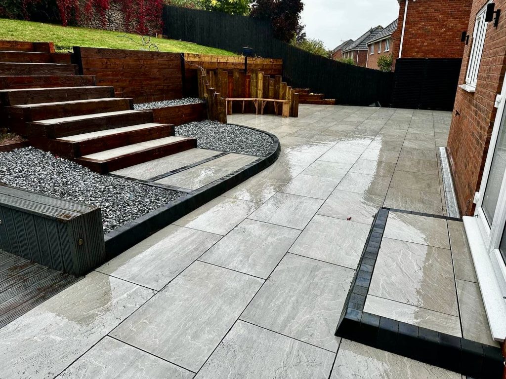 Grey Natural Stone Patio Project