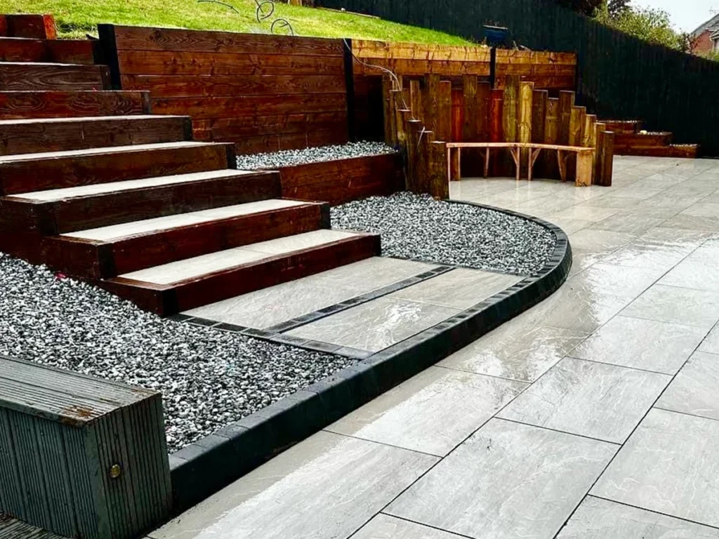 Grey Natural Stone Patio Project